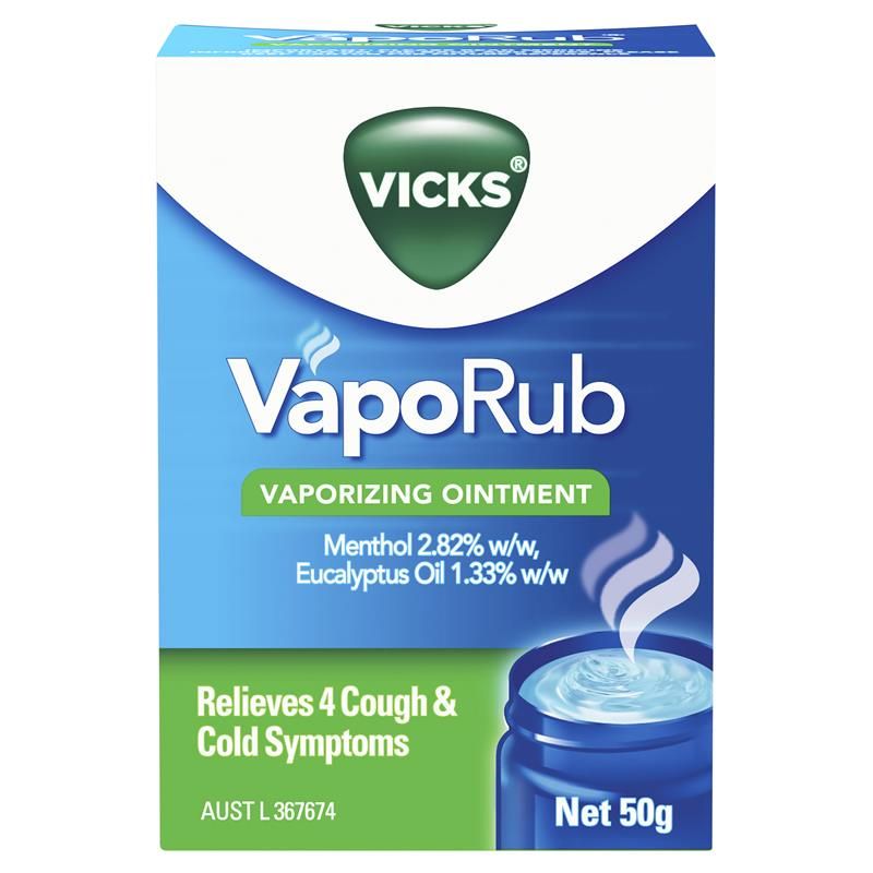 Dầu bôi ấm ngực Vicks VapoRub Vaporizing Ointment 50g của Úc