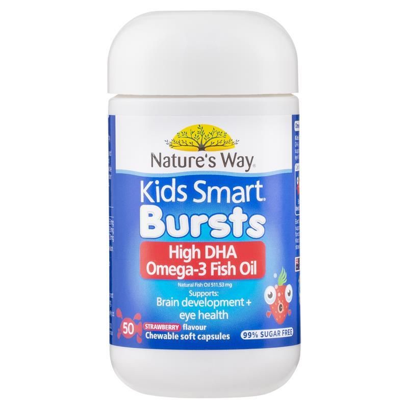 Viên nhai bổ sung Nature's Way Kids Smart Bursts High DHA Omega-3 Fish Oil Trio 50 viên