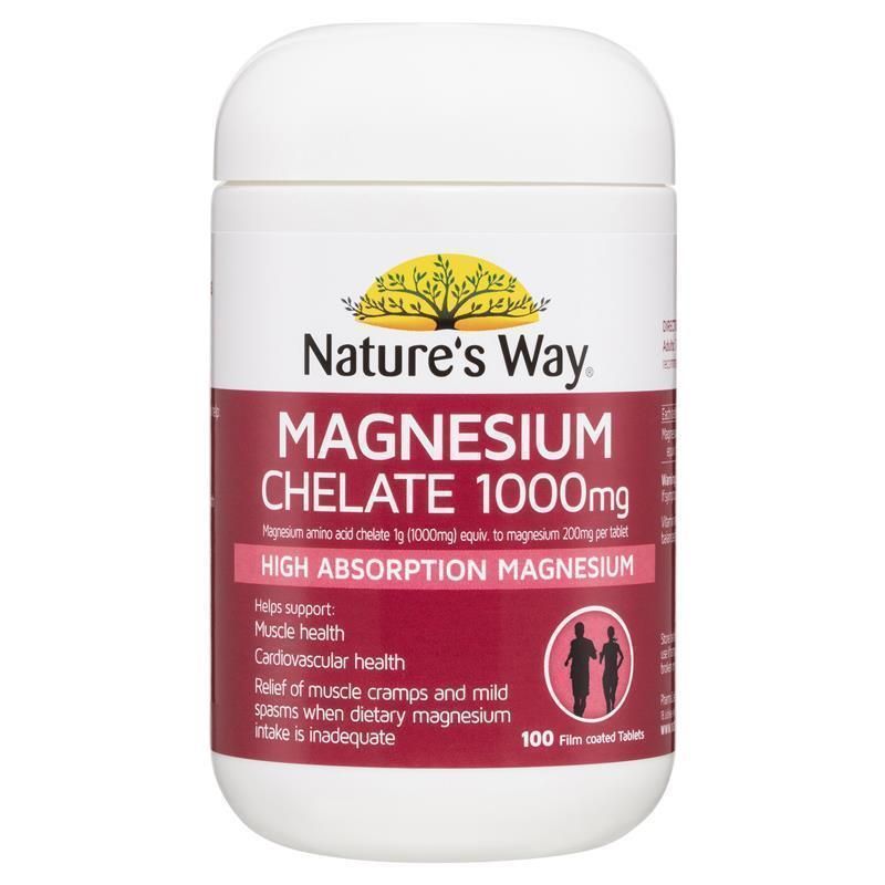 Nature's Way Magnesium Chelate 1000mg 100 Tablets