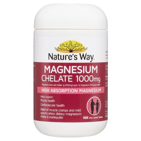 Nature's Way Magnesium Chelate 1000mg 100 Tablets