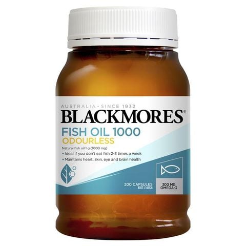 Viên dầu cá không mùi Blackmores Odourless Fish Oil 1000mg 200 viên