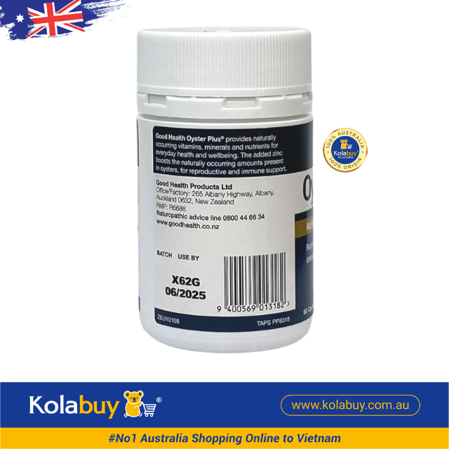 Viên uống Tinh chất hàu biển Goodhealth Oyster Plus 60 viên (Hàu lùn)