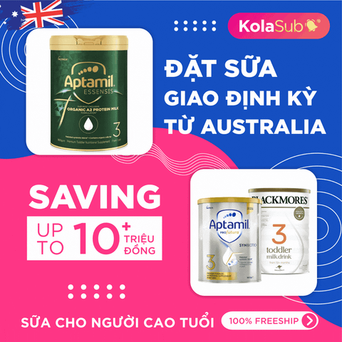 [KolaSub: Tặng 5% & 100% Freeship] Dịch vụ đặt giao sữa định kỳ từ Úc cho bé từ 1-3 tuổi
