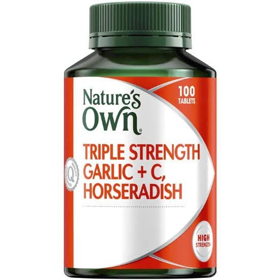 Viên uống tăng miễn dịch Nature's Own Triple Strength Garlic + C, Horseradish - with Vitamin C for Immunity - 100 viên
