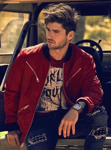 BOMBER WITH ZIPS - ÁO NAM