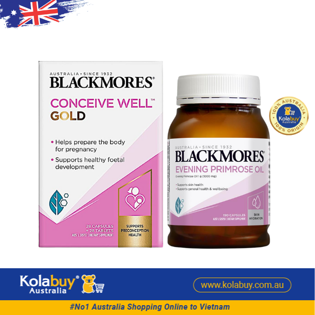 [Special Set] Chăm sóc sức khỏe trước sinh cho nữ Hoa anh thảo Blackmores & Bổ trứng Conceive Well 56v (Discount đến 30%)