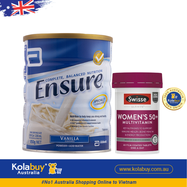 [Special Set] Chăm sóc sức khoẻ phụ nữ cao tuổi Sữa Ensure & Swisse Women Ultivite 50+ (Discount đến 30%)