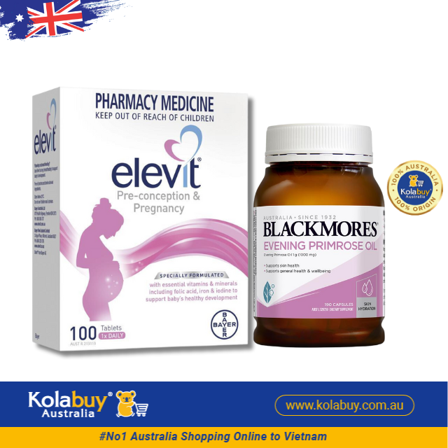 [Special Set] Chăm sóc sức khỏe trước sinh cho nữ Elevit 100v & Hoa anh thảo Blackmores (Discount đến 30%)