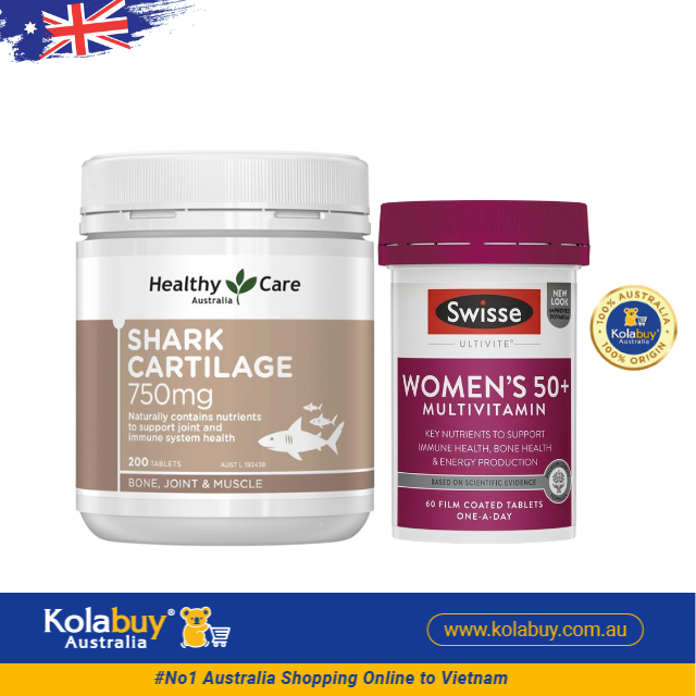 [Special Set] Chăm sóc sức khoẻ phụ nữ cao tuổi Swisse Women Ultivite 50+ & Sụn cá mập Healthy care (Discount đến 30%)