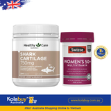 [Special Set] Chăm sóc sức khoẻ phụ nữ cao tuổi Swisse Women Ultivite 50+ & Sụn cá mập Healthy care (Discount đến 30%)