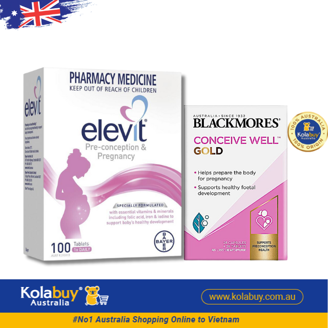[Special Set] Chăm sóc sức khỏe trước sinh cho nữ Elevit 100v & Bổ trứng Blackmores Conceive Well 56v (Discount đến 30%)