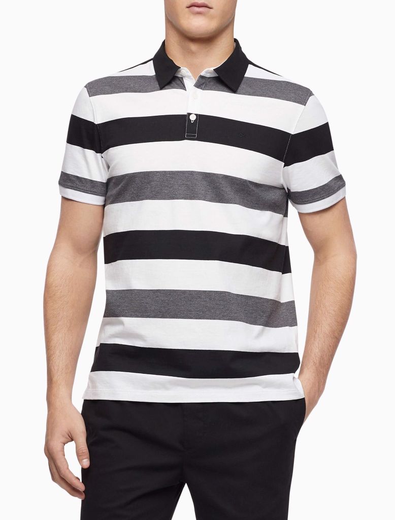 SHORT SLEEVE STRIPE POLO