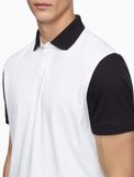 SHORT SLEEVE COLOUR BLOCKED GRAPHIC PRINT POLO