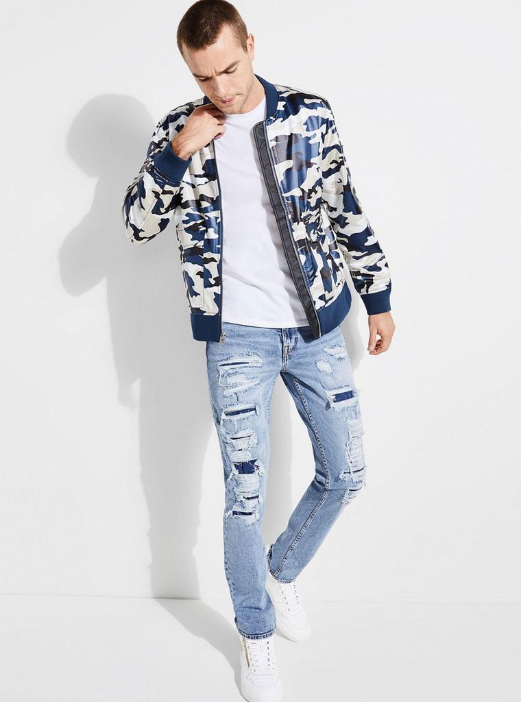SKINNY JEANS WITH ABRASIANS - QUẦN NAM