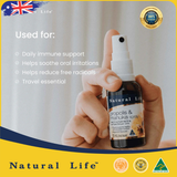 Xịt họng keo ong cao cấp Natural Life Úc Propolis & Manuka Honey Throat spray 30ml