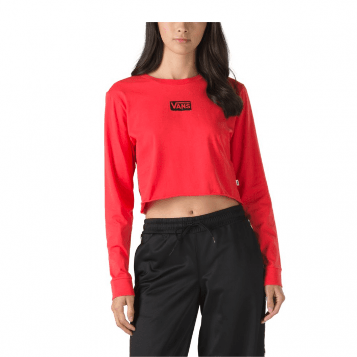 AVENUE LONG SLEEVE RED CROP
