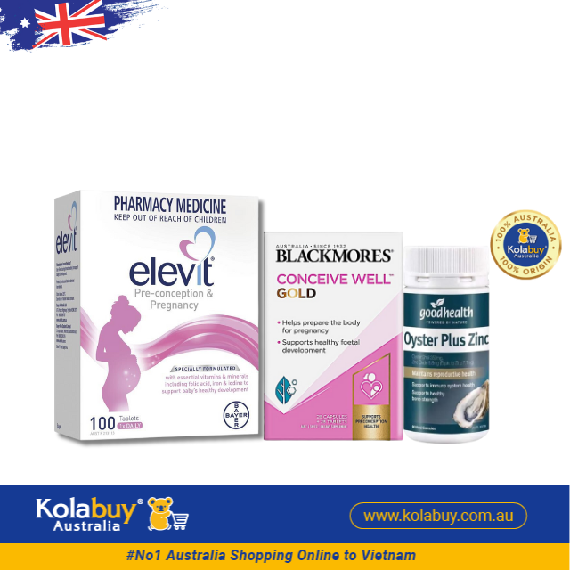 [Special Set] Chăm sóc sức khỏe trước sinh cho cả nam và nữ Elevit & Bổ trứng Blackmores & Tinh chất Hàu Úc Oyster plus (Discount đến 30%)