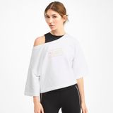 PUMA X SELENA GOMEZ CROPPED SHORT SLEEVE WOMEN'S SWEATER