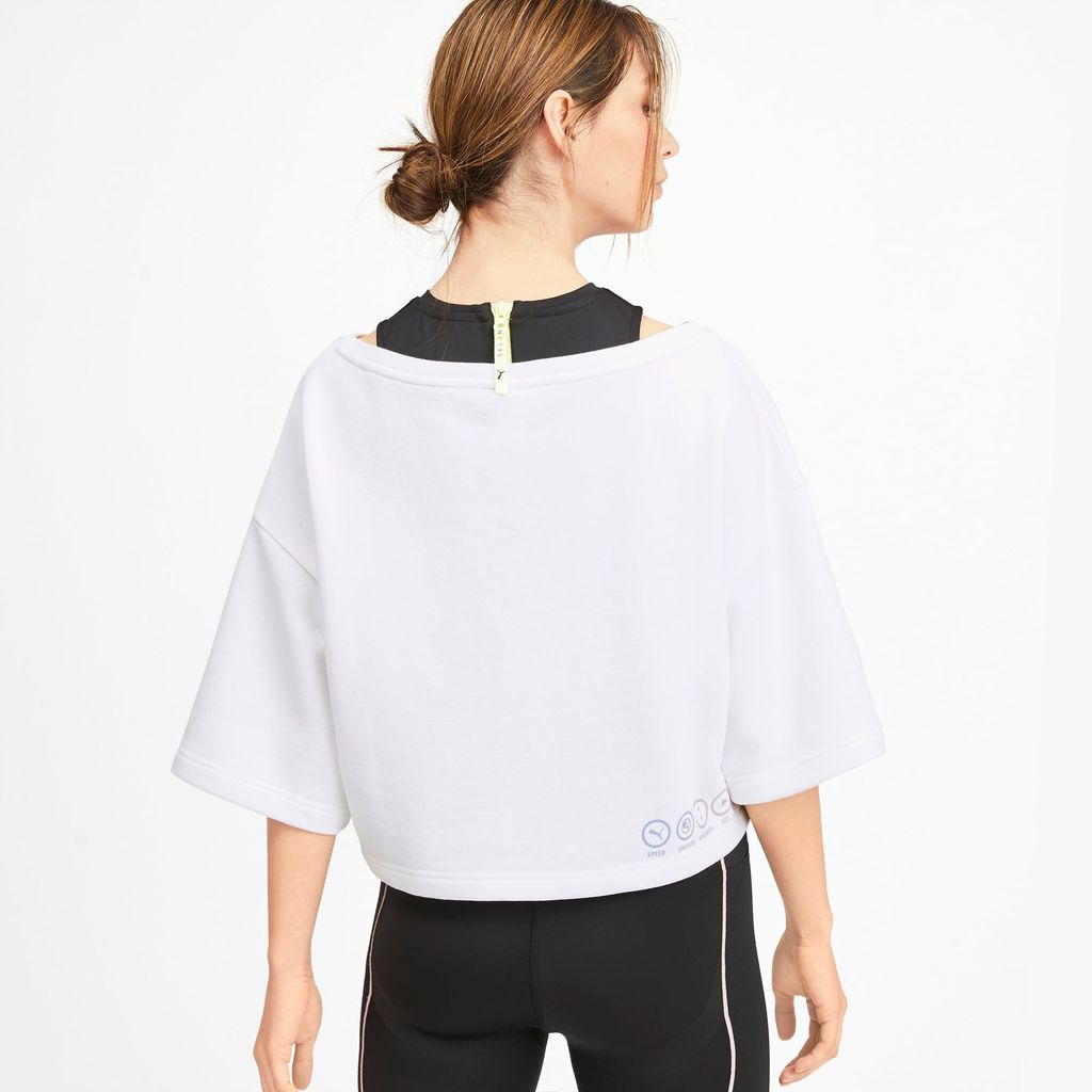 PUMA X SELENA GOMEZ CROPPED SHORT SLEEVE WOMEN'S SWEATER
