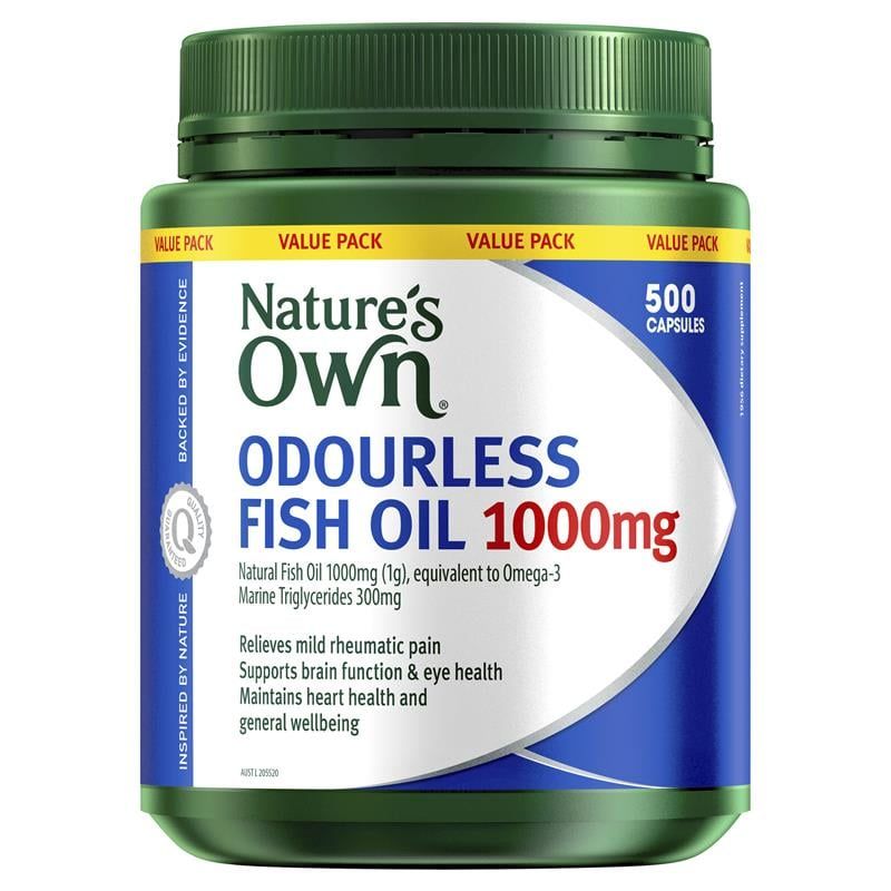 Nature's Own Odourless Fish Oil 1000mg Exclusive Size 500 viên