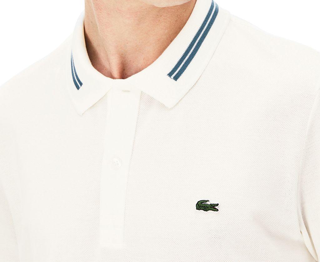 Áo Lacoste Men's Classic Tipped Collar Slim Fit Polo Shirt - Flour