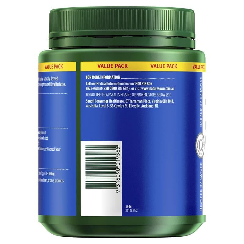 Nature's Own Odourless Fish Oil 1000mg Exclusive Size 500 viên