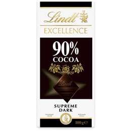 Lindt Excellence Supreme Dark Chocolate 90% Cocoa 100g Block