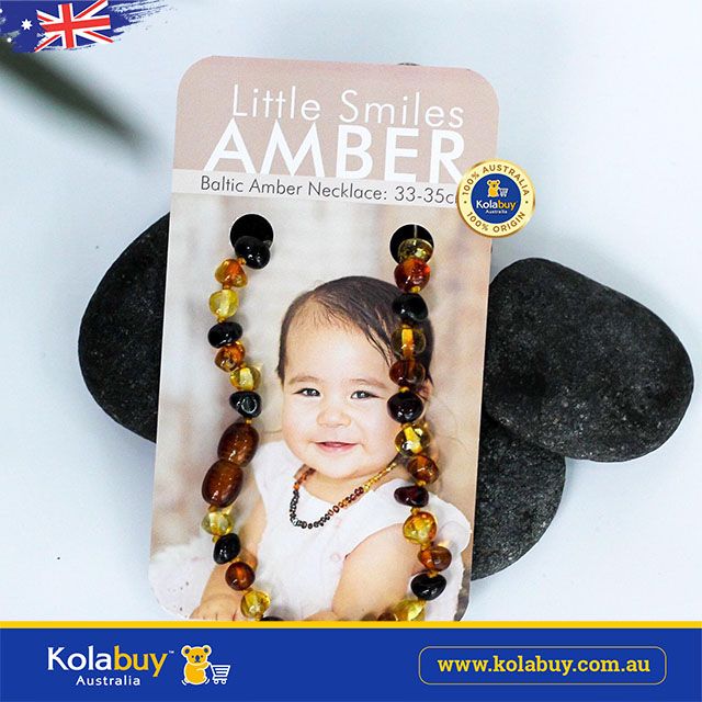 Vòng Hổ phách đeo cổ cho bé Baltic Amber Teething Necklaces Baby 33-35cm