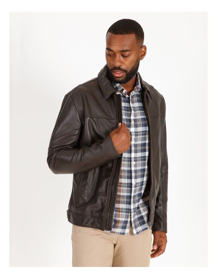 Montague Collar Leather Jacket