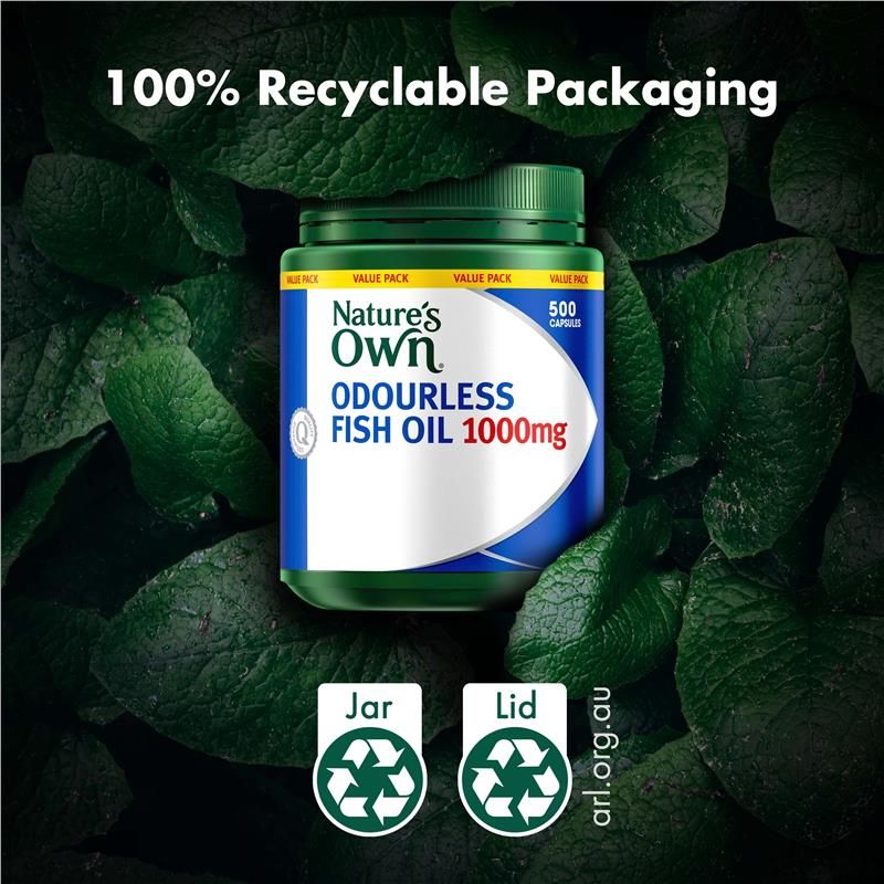 Nature's Own Odourless Fish Oil 1000mg Exclusive Size 500 viên