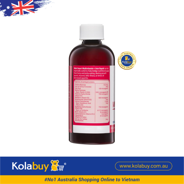 Siro Bổ sung Sắt tổng hợp cho bé Nature’s Way Kids Smart Liquid Multi Iron 200ml