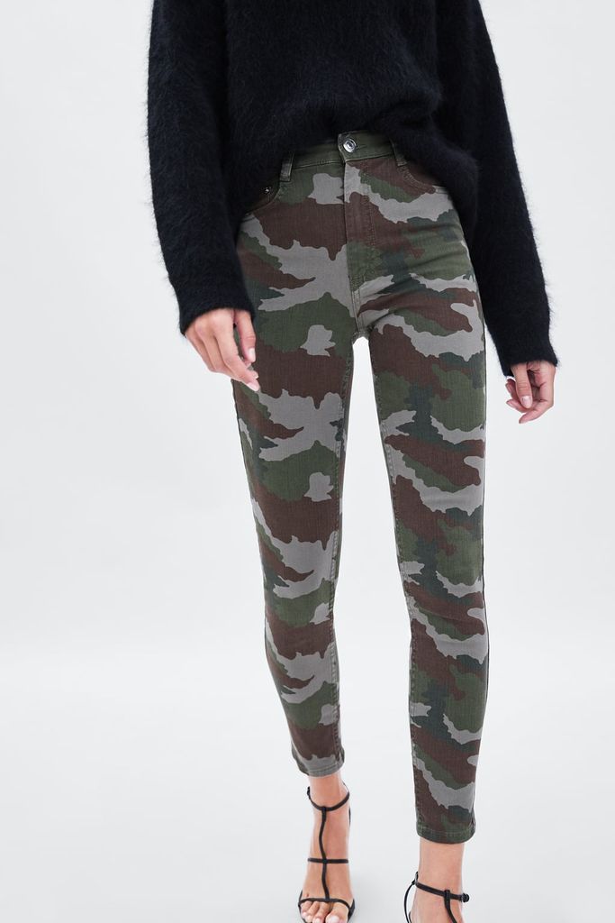 CAMOUFLAGE PRINT SKINNY JEANS