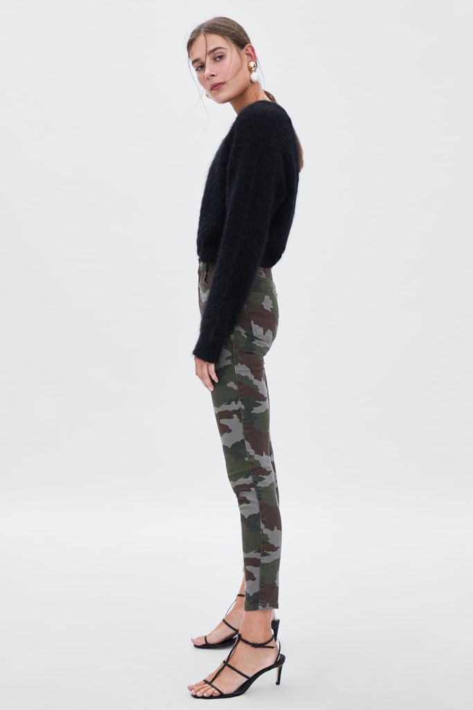 CAMOUFLAGE PRINT SKINNY JEANS