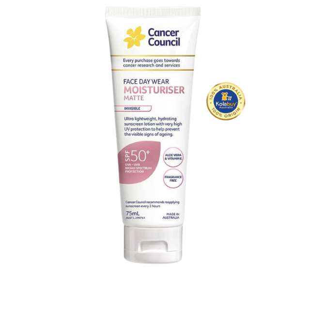 Kem chống nắng Cancer Council SPF 50+ Day Wear Face Matte Invisible 75ml Tube