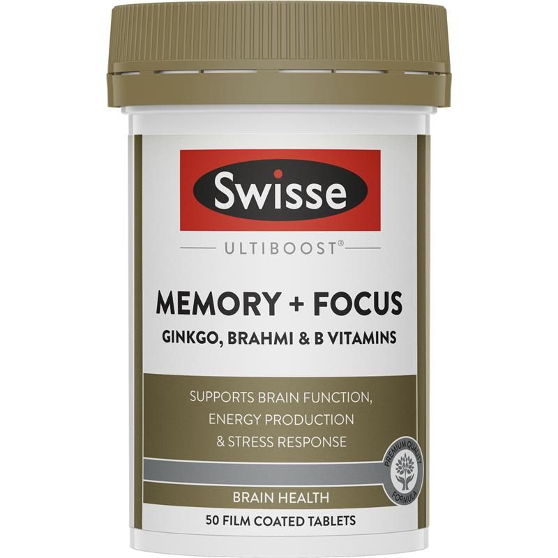 Viên uống cải thiện trí nhớ và tập trung Swisse Ultiboost Memory + Focus 50 viên
