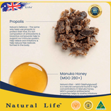 Xịt họng keo ong cao cấp Natural Life Úc Propolis & Manuka Honey Throat spray 30ml