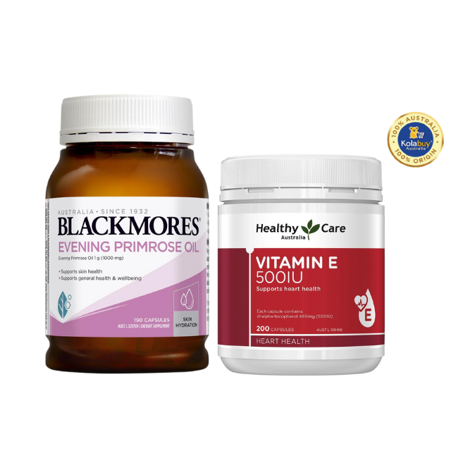 [Special Set] Chăm sóc sức khỏe phái đẹp Tinh dầu Hoa anh thảo Blackmores & Vitamin E Healthy Care (Discount đến 30%)
