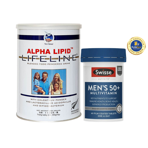 [Special Set] Chăm sóc sức khoẻ nam giới cao tuổi Sữa Alpha Lipid & Swisse Men Ultivite 50+ (Discount đến 30%)