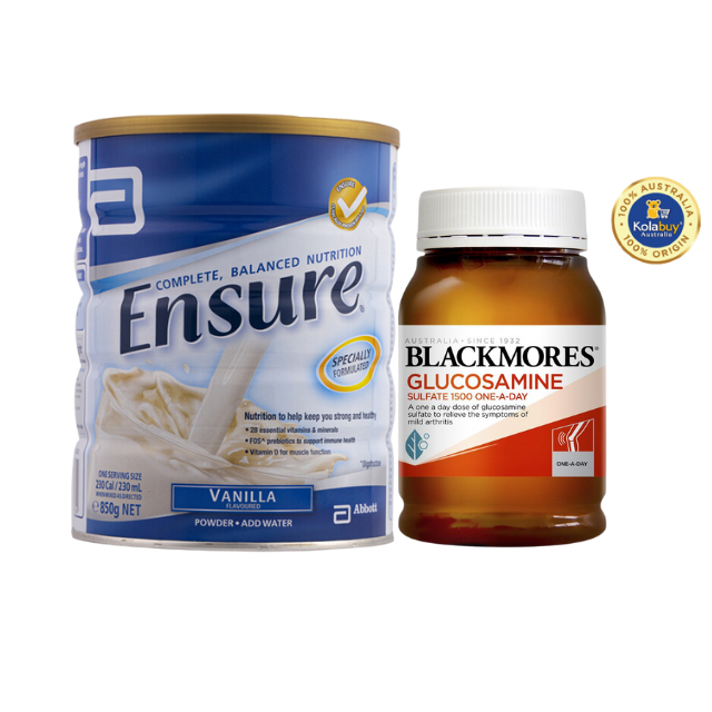 [Special Set] Chăm sóc sức khoẻ người cao tuổi Sữa Ensure & Xương khớp Glucosamine Blackmores (Discount đến 30%)