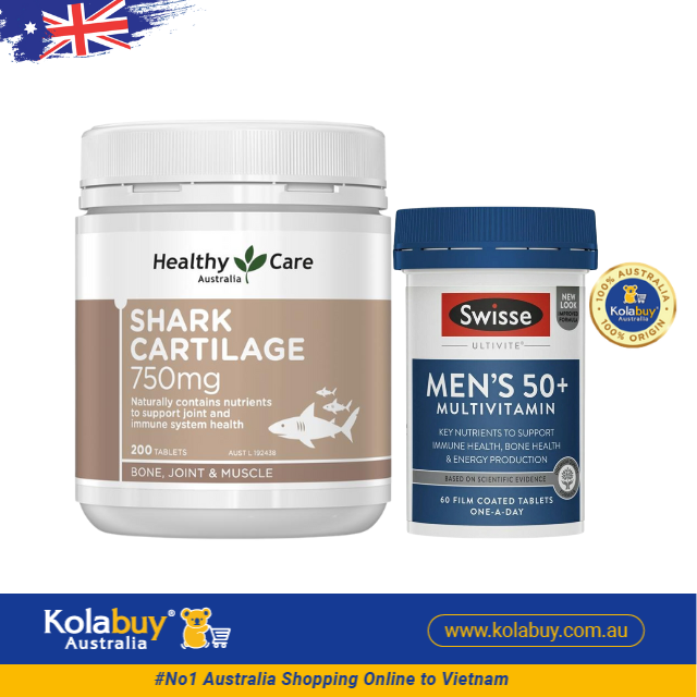 [Special Set] Chăm sóc sức khoẻ nam giới cao tuổi Swisse Men Ultivite 50+ & Sụn cá mập Healthy care (Discount đến 30%)