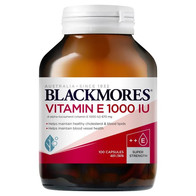 Viên uống bổ sung Vitamin E Blackmores Natural Vitamin E 1000IU 100 viên