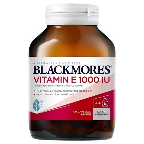 Viên uống bổ sung Vitamin E Blackmores Natural Vitamin E 1000IU 100 viên