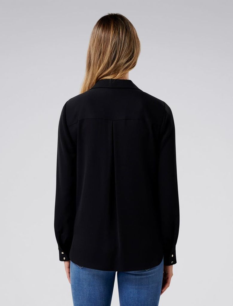 Clair Camp Collar Wrap Blouse