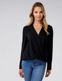 Clair Camp Collar Wrap Blouse