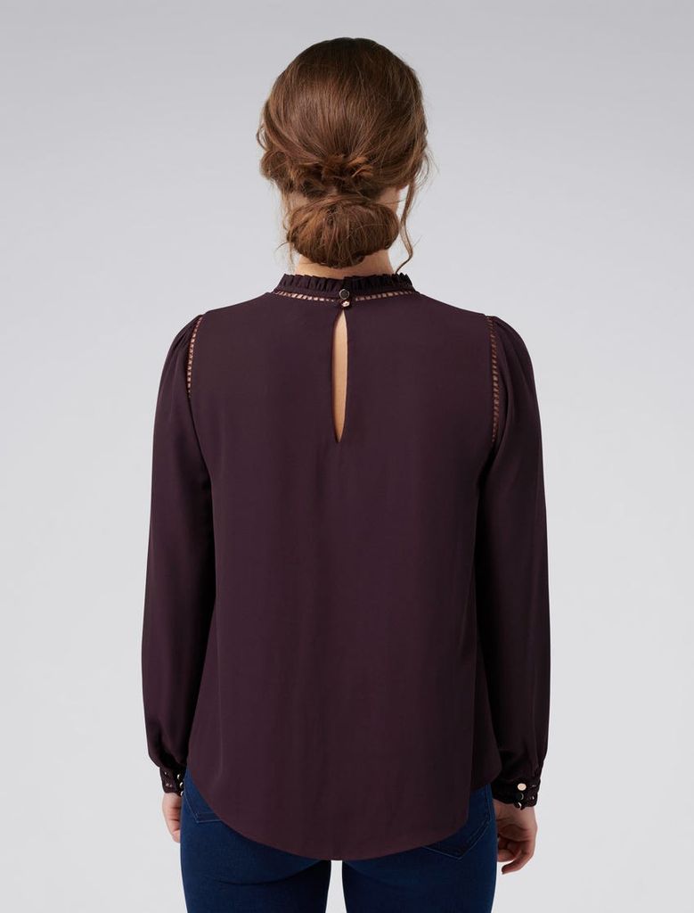 Talia trim splice formal blouse