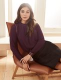 Talia trim splice formal blouse
