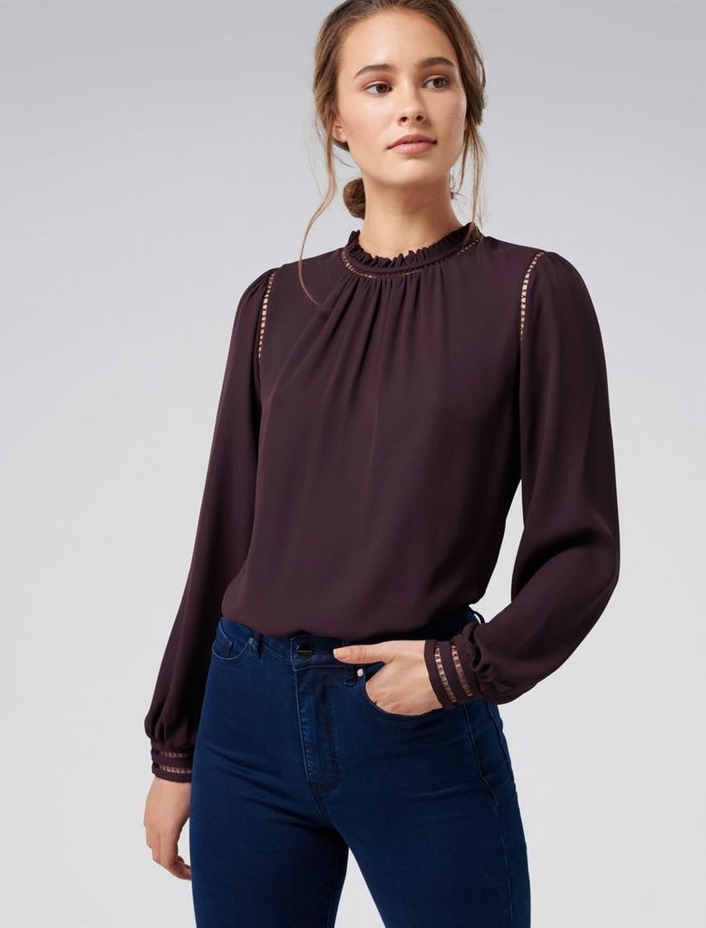 Talia trim splice formal blouse