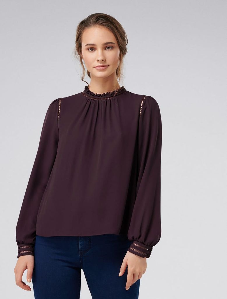 Talia trim splice formal blouse