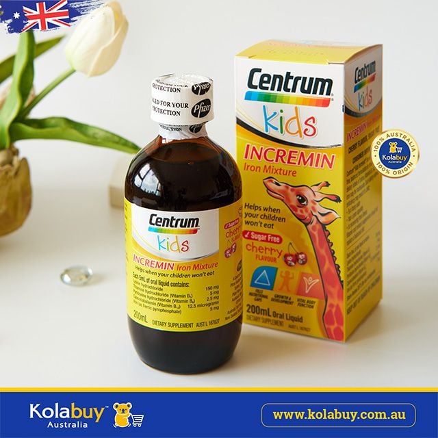 Siro cho trẻ biếng ăn Centrum Kids Incremin Iron Mixture Cherry Flavour 200mL
