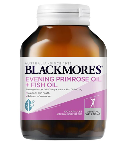 Viên uống tinh dầu hoa anh thảo và dầu cá Blackmores Evening Primrose Oil + Fish Oil 1000mg 100 viên